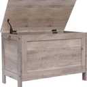HOOBRO Toy Box, Retro Wooden Look Storage Chest with Safety Hinge, Entryway Storage Bench Supports 220 lb, 29.9 x 15.7 x 18.9 Inches Toy Chest Organizer, Easy Assembly (Greige) BG75CW01G1