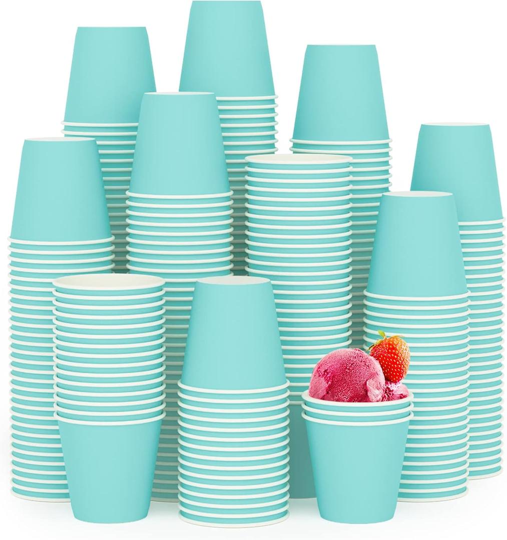 Turbo Bee 300Pack 3 oz Paper Cups, Disposable Small Mouthwash Cups,Espresso Cups, Paper Cups for Party, Picnic,Travel and Event