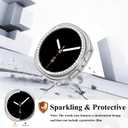 Bling Band with Case Compatible for Samsung Galaxy Watch 8 40mm 44mm, Women Diamond Butterfly Metal Bracelet Rhinestone Strap with Protector Case