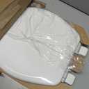 Mayfair Linden Slow Close Toilet Seat, Non Slip Heavy Duty Wood, Easy Install, Round, White