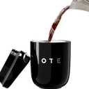 OTE Coffee Cup Travel Mug 8 OZ, Keep Ice & Hot Personal Coffee Cup, 350 ML Vacuum Insulated Tumbler, BPA-Free Stainless Steel Coffee Cups, Leakproof, Black