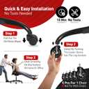 RIVEDA Office Chair Caster Wheels Set of 5 - Smooth 3 inch Heavy-Duty Replacement Rubber Wheels for Gaming & Desk Chair - Easy to Install, Suitable for Hardwood Floors, Carpet, Tiles (Black)