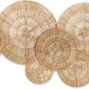 CHI AN HOME Wicker 23 Inch Jute Wall Decor Baskets, Set of 6 Extra Large Woven Jute Wall Plates, 23",21",15",13",12,10", Decorative Baskets for Wall Arts, Wall Hanging for Bedroom, Living Room, Office