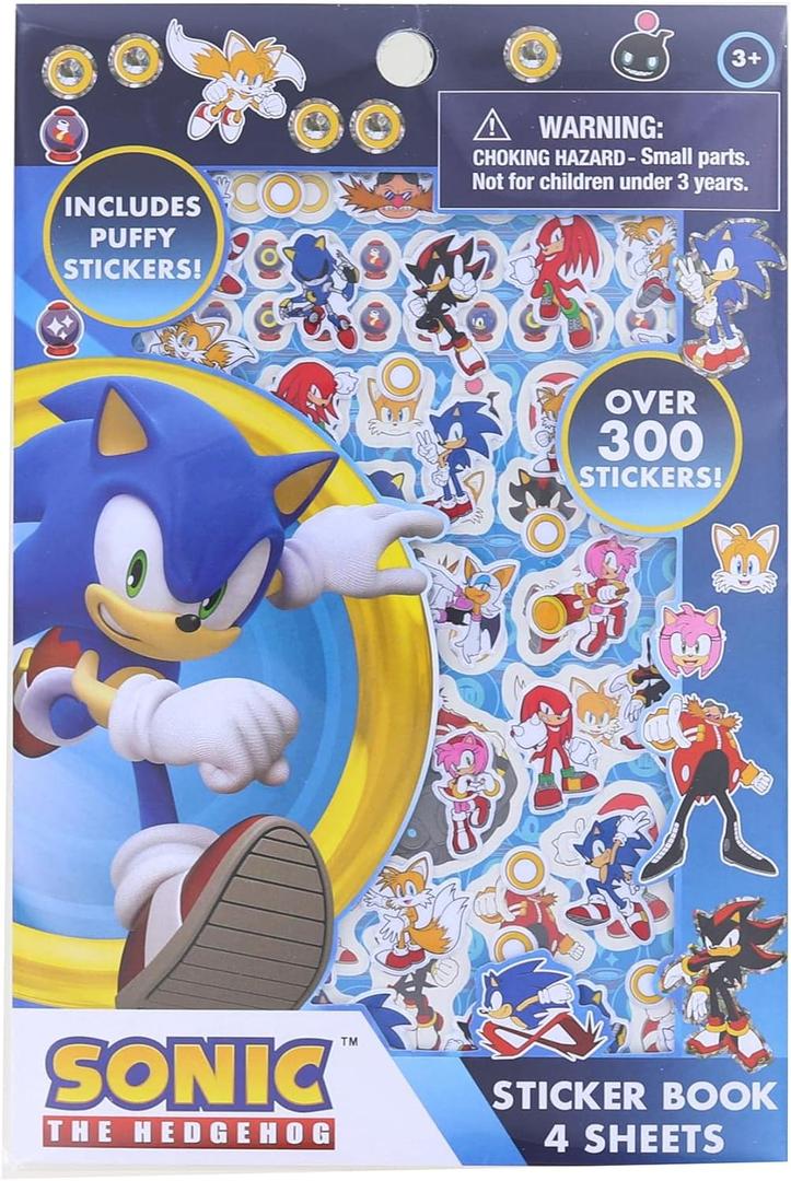 Sonic The Hedgehog Sticker Book | 4 Sheets | Over 300 Stickers