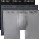 Calvin Klein Men's Micro Stretch 3-pack Boxer Brief (Large, Black, Turbulence, Griffin)