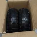 LTNICER 4.10/3.50-4 Tire Wheels Flat Free 10" Heavy Duty Solid Flat-Free Replacement Tire with 5/8 Axle Compatible with Gorilla Carts, Wheelbarrow, Dolly, Hand Truck (2-Pack)