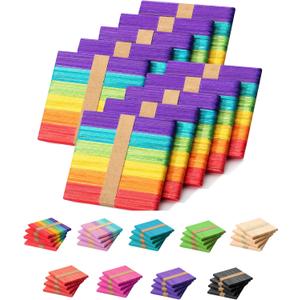 Mr. Pen- Colored Popsicle Sticks, Wooden Rainbow Colored Popsicle Sticks for Crafts, 500 Pack, 4.5 Inch