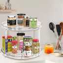 2 Tier Lazy Susan, 10.6 Inch Clear Makeup & Skincare Organizer, Bathroom Countertop Perfume Organizer