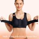 CYDREAM Front Closure Surgical Bra Wireless Bras for Women No Underwire Post Surgery Compression Support Band Full Coverage (Large, Black)