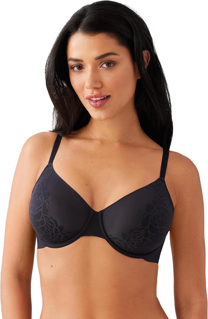 Wacoal Women's Confidence Boost Unlined Mid Coverage Underwire Bra, 855380 (34C, Black)