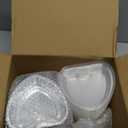 Hushee 36 Pcs 12 oz Valentine's Day Heart Shaped Cake Pan with Lid 5.5 Inch Aluminum Foil Disposable Cupcake Baking Pan Heart Food Packing Muffin Tin Liner Pudding Cooking Cup for Mother's Day