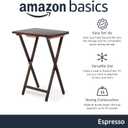 Amazon Basics Portable Foldable TV Tray Table with Storage Rack, Space-Saving Design, Sturdy Wood, 14.6"L x 19"W x 26"H, Espresso, 4-Pack