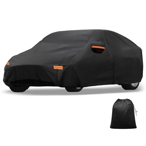 X AUTOHAUX Car Cover Outdoor Waterproof Sun Rain Snow Hail Protection with Left Side Door Zipper 210D-PU for Kia EV6