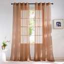 NICETOWN Voile Sheer Terracotta Curtains 96 inches Long 2 Panels Set, Grommet Casual Window Treatments with Light Filtering Airy & Elegant for Bedroom/Living Room, W54 x L96