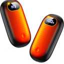 Electric Hand Warmers Rechargeable with Flashlight, LED Display, 17Hrs Warmth, Dual-Side 4 Levels Fast Heating Portable Pocket Heater for Hunting, Camping, Golf, Outdoor, Gifts for Women/Men