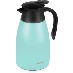 51 Oz Coffee Carafe Insulated, Stainless Steel Coffee Carafes for Keeping Hot, Dustproof Thermal Carafes for Home Party/Work (Blue,1.5L)