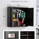 VEVOR Metal Wall Cabinet, 30W x 12.2D x 30H Inch, Steel Floating Hanging Storage Cabinet with Locking Doors and Adjustable Shelf for Garage, Basement, Kitchen, Warehouse Assembly Required, Black