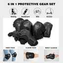 AIDY-PRO Roller Skate Pads Adult Knee And Elbow Pads For Roller Skating, Wrist Guards Skateboarding Protective Gear Adult Knee Pads For Men Women Skating Pads M