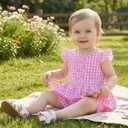 Jecson Toddler Baby Girl Summer Clothes Cotton Ruffled Sleeve Shirt Tops and Shorts Set Outfits 3Y(Pink)