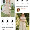 GRACE KARIN Women's 2026 Summer Floral Boho Dress Square Neck Strapped Swing A Line Sundress Beach Long Maxi Outfits M