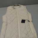 Fuinloth Women's Quilted Vest, Rib Collar Lightweight Zip Padded Gilet Beige XS