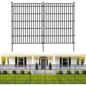 No Dig Garden Fence, Dog Fencing Outdoor for Yard, 10 Panels Size: 34 in(H) X 22.5 ft(L)