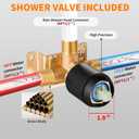 Black Shower Faucet Single Function Trim Kit with Rough-in Valve Set Bath Rainfall Shower System 8inch Square Stainless Steel Metal Shower Head