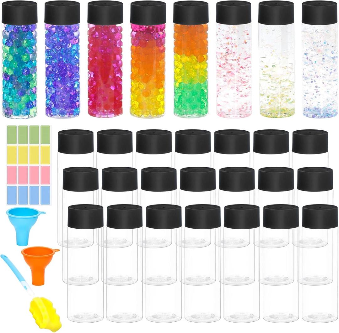 29 Pcs Empty Sensory Bottles With Lids,10 Oz/ 350 Ml Leakproof Clear Plastic Water Bottles Reusable Empty Plastic Bottles For Sensory Crafts Classroom Handmade Party Supply