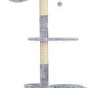 Roypet Adjustable 93"-116" Tall Cat Climbing Tree 5-Tier Kitty Activity Center Floor-to-Ceiling Climber Toy with Hanging Hammock and Scratching Posts Cat Furniture,Grey