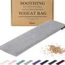 Qomfor Microwave Heating Pad - Large Microwavable Wheat Bag Heat Pack for Neck and Shoulders, Pain Relief, Back Pain, Arthritis, Period Cramps - Reusable Lavender Heating Pad (Dark Grey)