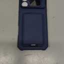 SSLOTSCASE for iPhone 17 Pro Max Case with 2X Screen Protector, Kickstand & Credit Card Holder & Sliding Lens Cover & Camera Stand & Wallet, Silicone Edge Protective Cover for iPhone 17 Pro Max, Blue