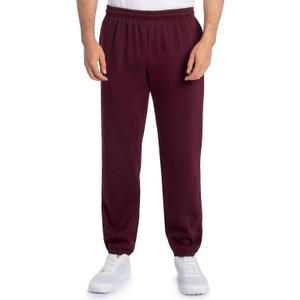Fruit of the Loom Eversoft Fleece Elastic Bottom Sweatpants with Pockets, Relaxed Fit, Moisture Wicking, Breathable (XX-Large, Maroon)