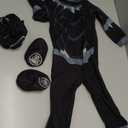 MARVEL Black Panther Official Infant Deluxe Costume - Printed Jumpsuit with Booties and Mask Cap 6 - 12 months