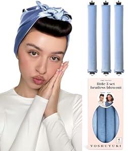 Littles Heatless Curls Overnight Rods Velvet Hair Curler to Sleep in No Heat Heatless Curling Iron Foam Sponge Flexi Rods Hair Rollers for Long Short Hair Care Styling Tools Black