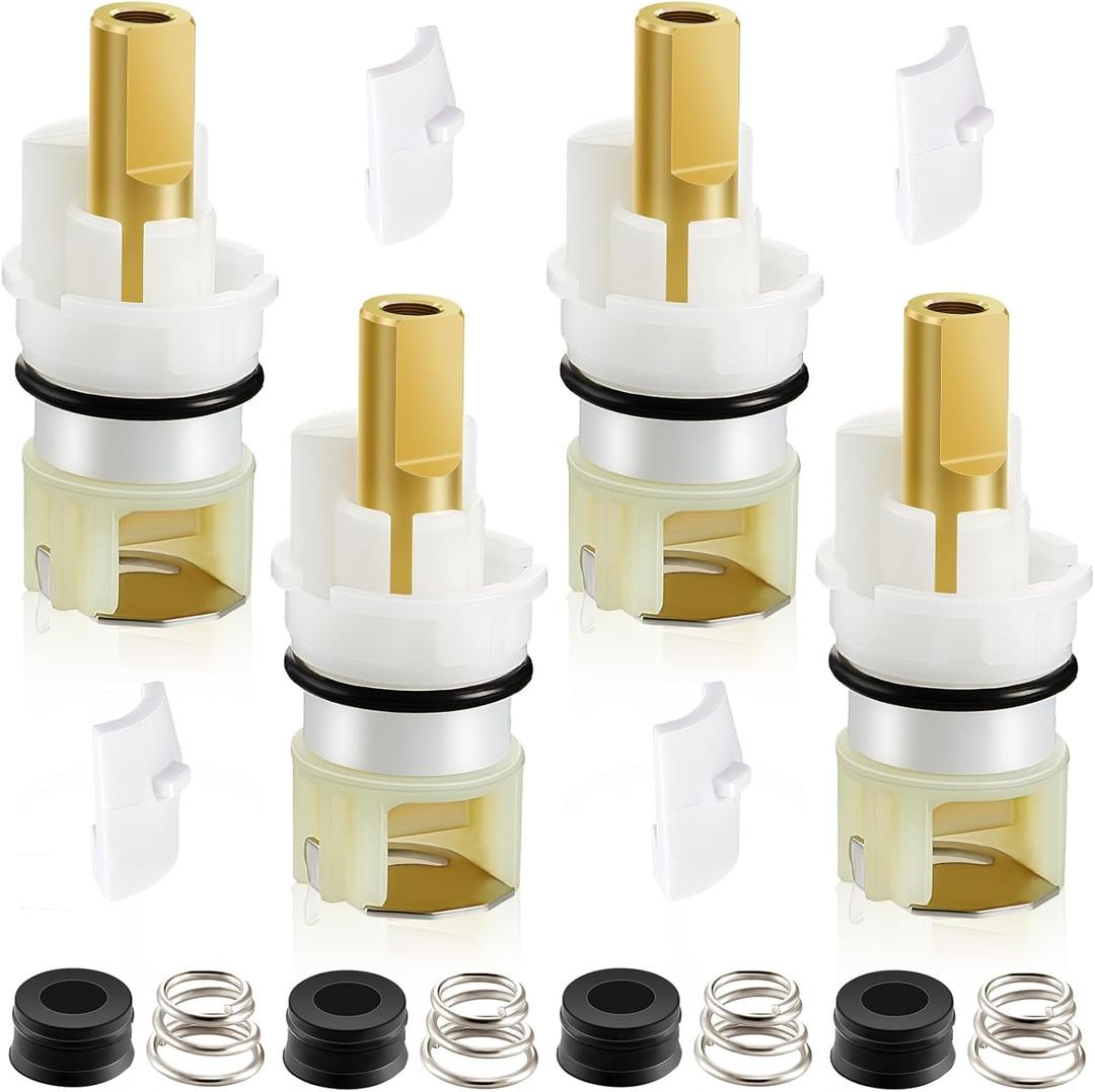 4 Pieces RP25513 Faucet Stem Replacement for Faucet Repair Kit with RP4993 Seat and Spring, 8 Cartridge for Kitchen
