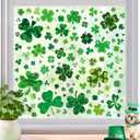 St Patricks Day Window Clings - 9 Sheets 117 Pcs Shamrock Window Stickers Decals Saint Patrick's Day Decorations for Office Home School St Patricks Party Decor Supplies