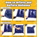 NISOCY 25PCS Blue Gold Square Foil Balloons Wall Backdrop Double Sided Navy Blue Gold Balloons Arch Kit for Birthday Graduation Baby Shower Wedding Anniversary Party Decorations