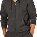 Amazon Essentials Men's Full-Zip Fleece Hoodie  (X-Large, Charcoal Heather)
