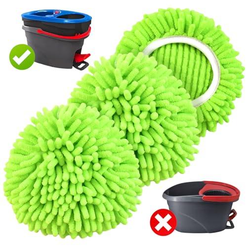 Mop Replace Head for O Cedar, Spin Mop Heads Replacements for Ocedar RinseClean 2 Tank Spin Mop, Chenille Duster for Ocedar Mop Include 3 Pack Microfiber Chenille Mop Pad for Ocedar Spin Mop