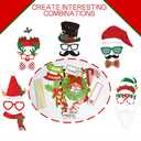 LEVSUPTY 44Pcs Christmas Party Photo Booth with Stick Props Kit for Adults Kids for Christmas Theme Party Favors Decorations Decor Supplies,Funny Xmas Selfie Props