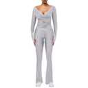 elselect Women's Fall Trendy 2 Piece Outfits Lounge Sets Long Sleeve Shirts Pants Matching Outfit Tracksuits Fashion Clothing, Size XX