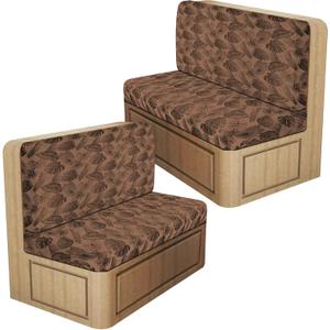 RV Dinette Cushion Covers, Stretch Camper Cushion Slipcovers for Travel Trailer Couch RV Booth Seat, Replacement Camper Sofa Chair Protector (2 Backrest Cover & 2 Bench Cover,Beige) (Brown Leaves)