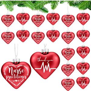 Thyle 12 Pcs Christmas Nurse Practitioner Gifts Bulk Nurse Practitioner Hanging Ornaments for Christmas Tree Xmas Thank You Gifts for NP Supplies (Red)