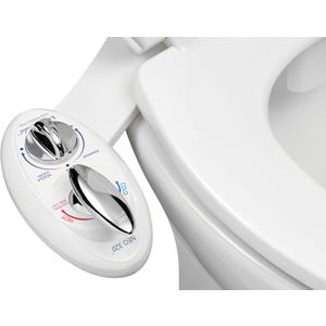 LUXE Bidet NEO 320 - Warm Water, Dual Nozzle, Self-Cleaning, Non-Electric Bidet Attachment for Toilet Seat, Adjustable Water Pressure, Rear & Feminine Wash (White)