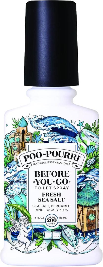 Poo-Pourri Before-You-Go Toilet Spray, Fresh Sea Salt, 4 Fl Oz - Sea Salt, Bergamot and Eucalyptus