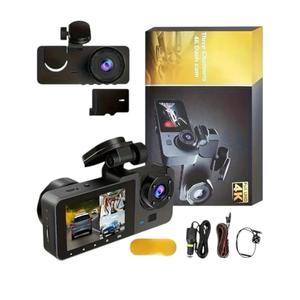 4K+1080P Ultra HD Car Dash Cam with 32GB SD Card - 3-Channel Front/Rear/Interior Camera, 4K Dash Cam with Motion Detection, 24H Parking Mode, WDR, G Sensor - Includes Mounting Hardware & Accessories