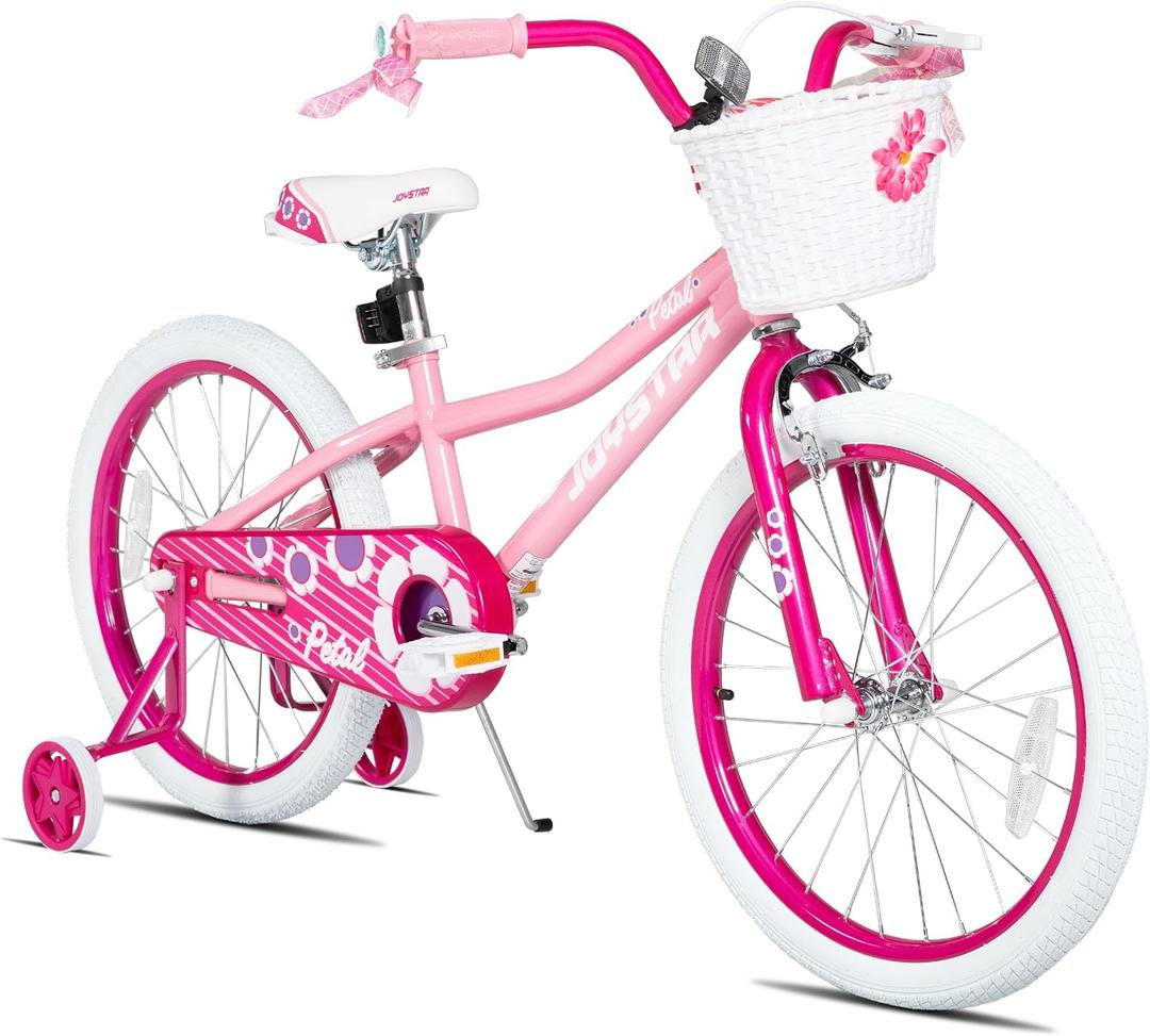 JOYSTAR Girls Bike for Toddlers and Kids Age 3-10 Years, 12 14 16 20 Inch Kids Bike with Training Wheels and Handbrakes, 20 Inch Bike with Kickstand, Multiple Colors