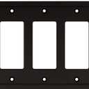 Henne Bery Modern Edge Decorative Wall Plate Switch Plate Outlet Cover, Durable Solid Zinc Alloy (Triple Decorator, Matte Black)