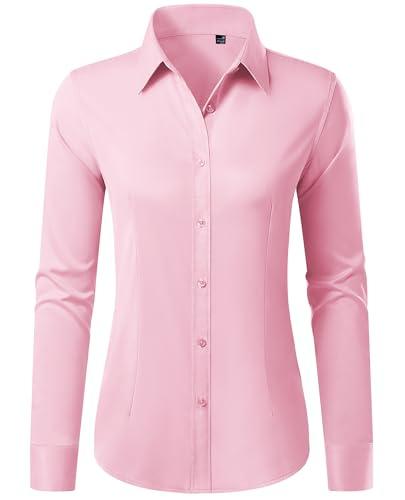 Gleeivy Button Down Shirts for Women Stain Wrinkle Free Dress Formal Shirt Classic Fitted Casual Cotton Button Up Long Sleeve Pink Collar Business Button Blouse Work Server Interview 2XL Gleeivy Button Down Shirts for Women Stain Wrinkle Free Dress Formal Shirt Classic Fitted Casual Cotton Button Up Long Sleeve Pink Collar Business Button Blouse Work Server Interview 2XL