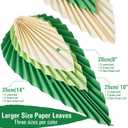 Hanging Paper Fans Paper Leaves Green Decoration for Spring Safari Jungle Birthday Baby Shower Wedding Party Backdrop Decorations Playroom Classroom Bulletin Board Wall Ceiling Decorations